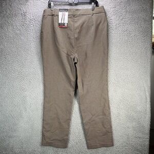 RAFAELLA Stretch Pants Womens Size 14 Rich Khaki Check Print Pull On NWT